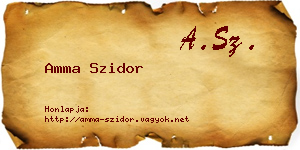Amma Szidor névjegykártya